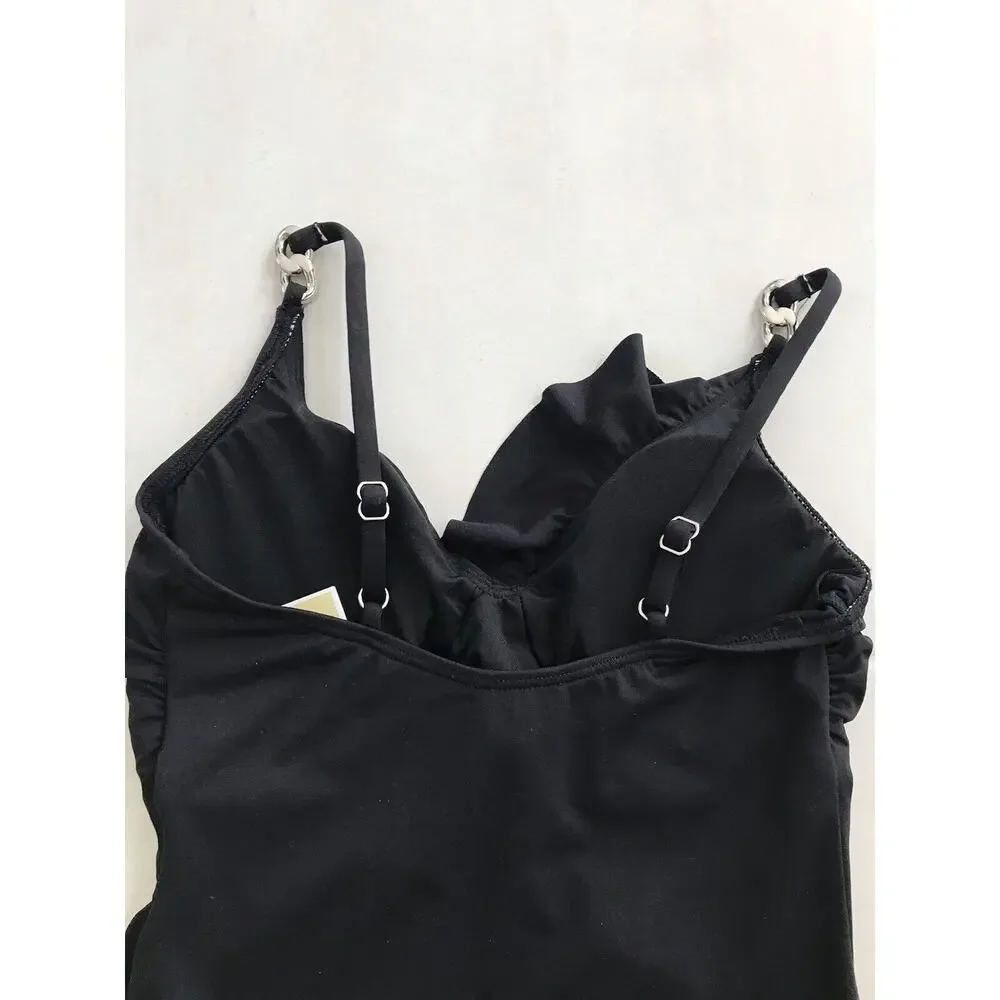 Michael Kors Swim Pleated Padded One Piece Swimsuit